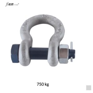 fiRSTstage Shackle HS with splint, 5/16 Inch, 750kg, 6:1, galvanized