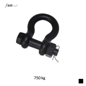 fiRSTstage Manille HR avec éclisse 506 S, 5/16 Pouce, 750kg, 6:1, noir