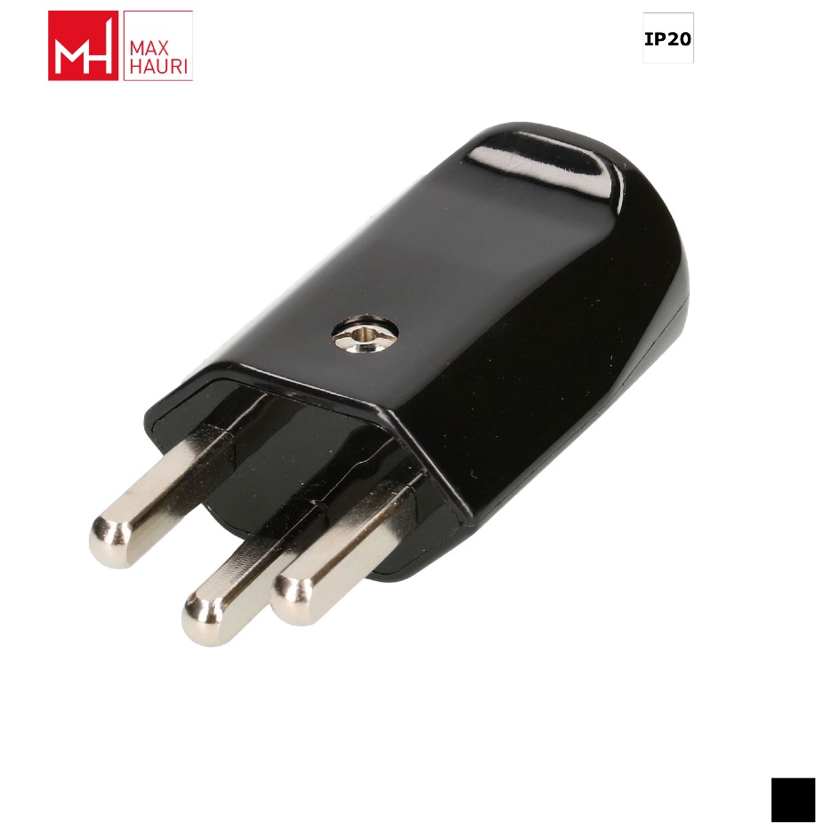 Max Hauri TH T23, LNPE Kabelstecker, Schraubkontakt, schwarz