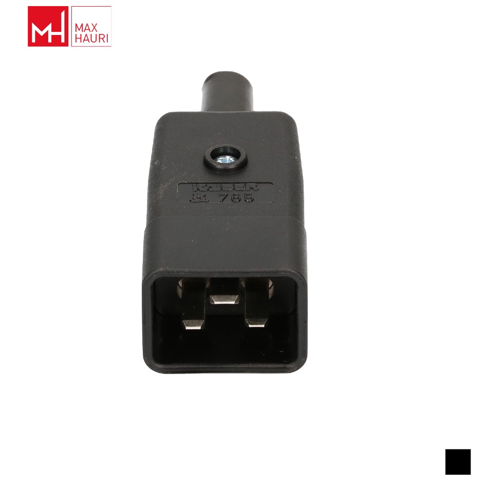 Max Hauri Typ C20-3 Kabelstecker, Schraubkontakt, schwarz