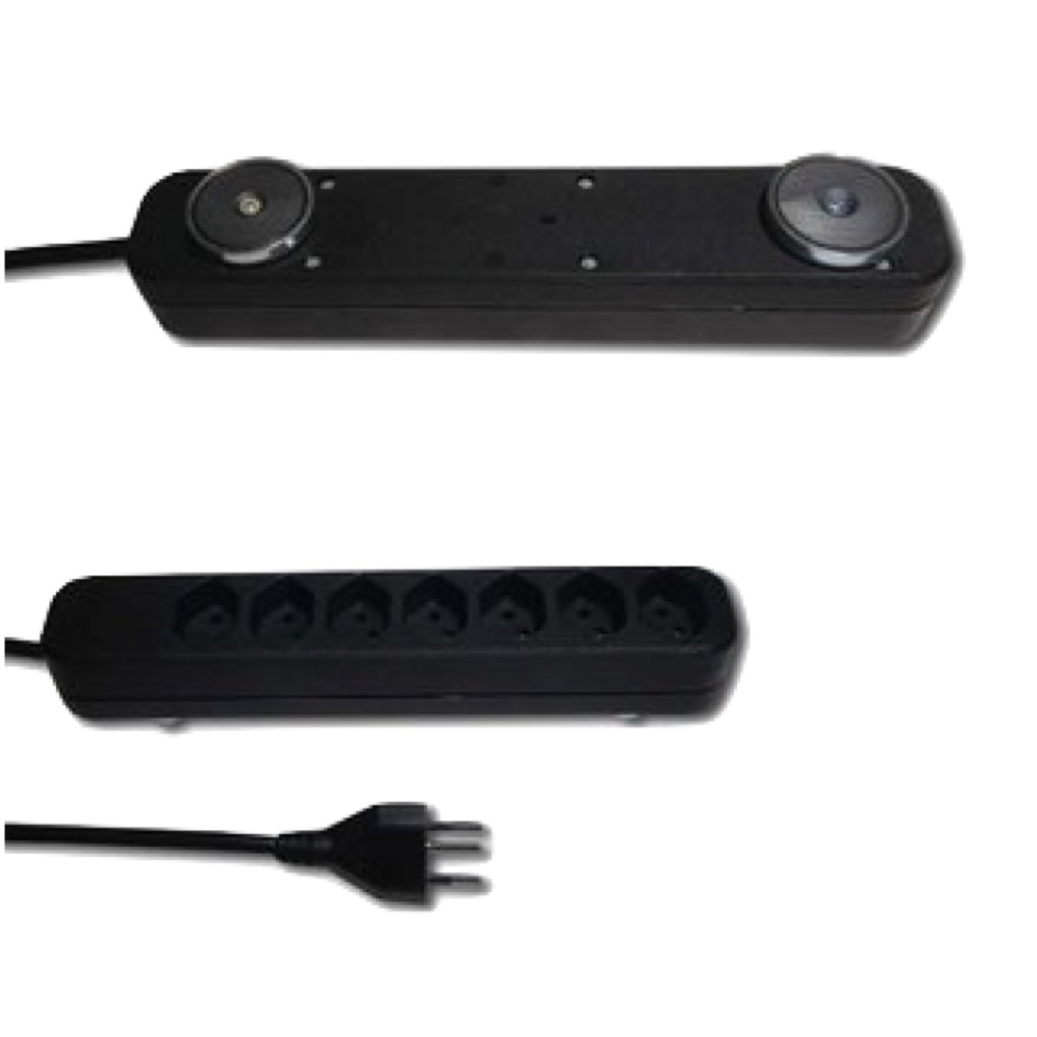 Max Hauri Power strip Swiss Line T12 » 7x T13 magnet, H05VV-F 3G1, 5m, black - Image 2