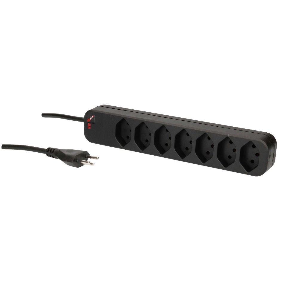 Max Hauri Power strip Swiss Line T12 » 7x T13 magnet, H05VV-F 3G1, 5m, black - Image 4