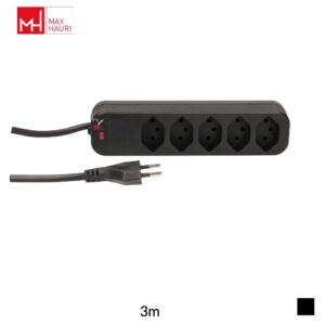 Max Hauri Multiprise Swiss Line T12 » 5x T13, H05VV-F 3G1.5, 3m, noir
Produit annulé. Type de successeur: 172090