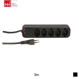 Max Hauri Power strip Swiss Line T12 » 5x T13, H05VV-F 3G1.5, 3m, black
Product discontinued. Successor type: 172090