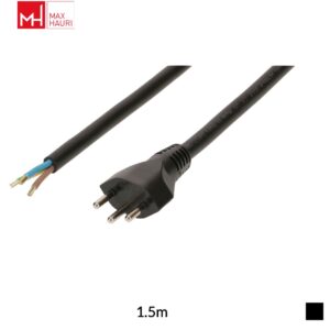 Max Hauri Cable T12 » open End, H07RN-F 3G1.5, black - black, 1.5m