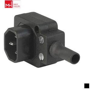 Max Hauri Typ C14-3 Cable socket angled 90, Screw contact, black