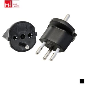 Max Hauri Fixed adapter T12 » Schuko, black