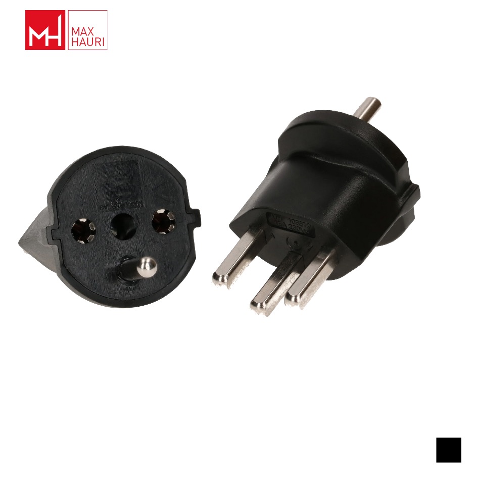 Max Hauri Adaptateur fixe T23 » Schuko Typ F, noir