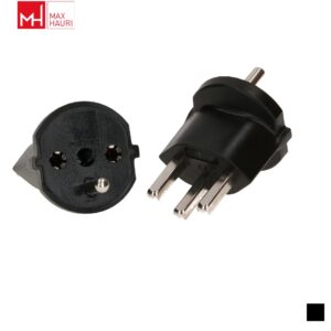 Max Hauri Fixed adapter T23 » Schuko Typ F, black