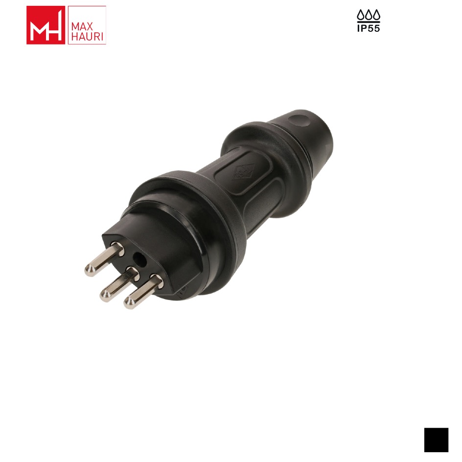 Max Hauri TH55 T23, LNPE Kabelstecker, Schraubkontakt, schwarz