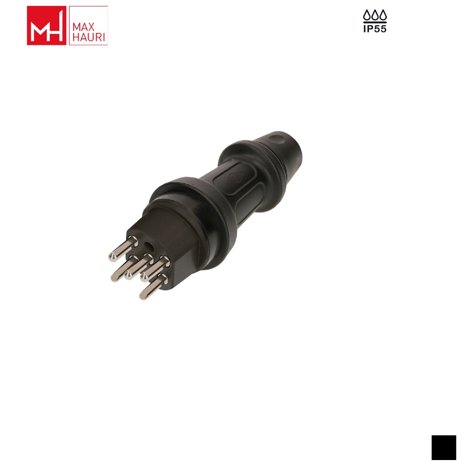 Max Hauri TH55 T25, 3LNPE Kabelstecker, Schraubkontakt, schwarz