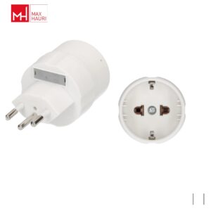 Max Hauri Adaptateur T12 » Schuko type B, USA, Japon, blanc