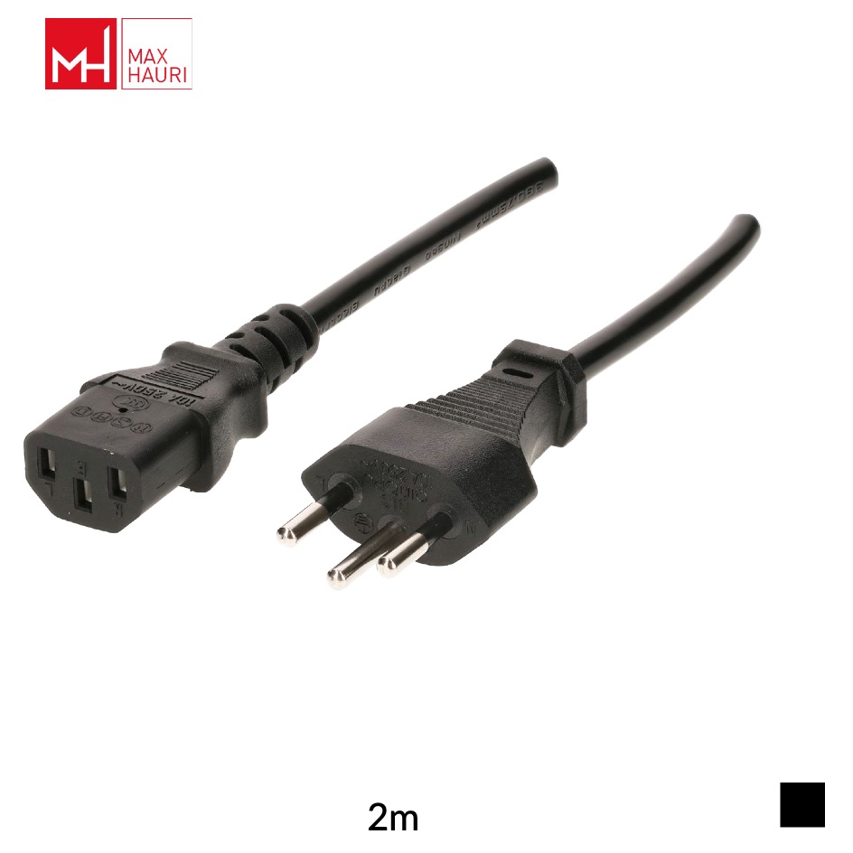 Max Hauri Câble T12 » C13, H05VV-F 3G1, 2m, noir