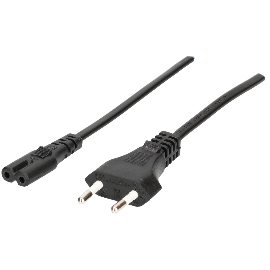 Max Hauri Apparatekabel T26 » C7, TDLF H03VVH2-F 2x0.75mm2, 1.8m, schwarz – Bild 2