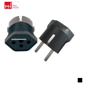 Max Hauri Adaptateur fixe Schuko Typ F » T13, noir