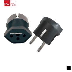 Max Hauri Fixed adapter Schuko Typ F » T13, black