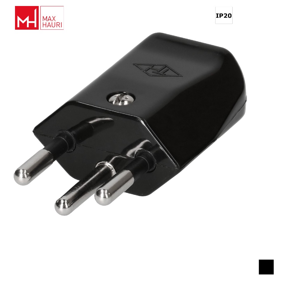 Max Hauri TH T12, LNPE petit Fiche de câble, Contact à vis, noir