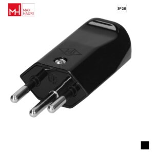 Max Hauri TH T12, LNPE large Fiche de câble, Contact à vis, noir