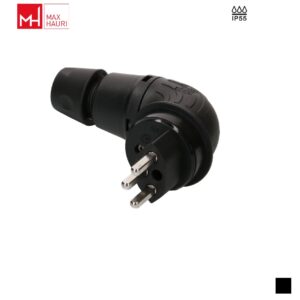Max Hauri TH55 T23, LNPE, gewinkelt Kabelstecker gewinkelt 90°, Schraubkontakt, schwarz