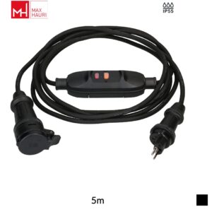 Max Hauri Cable TH55 T13 » T13 with RCD 30mA, Type A, H07RN-F 3G1.5, 5m, black