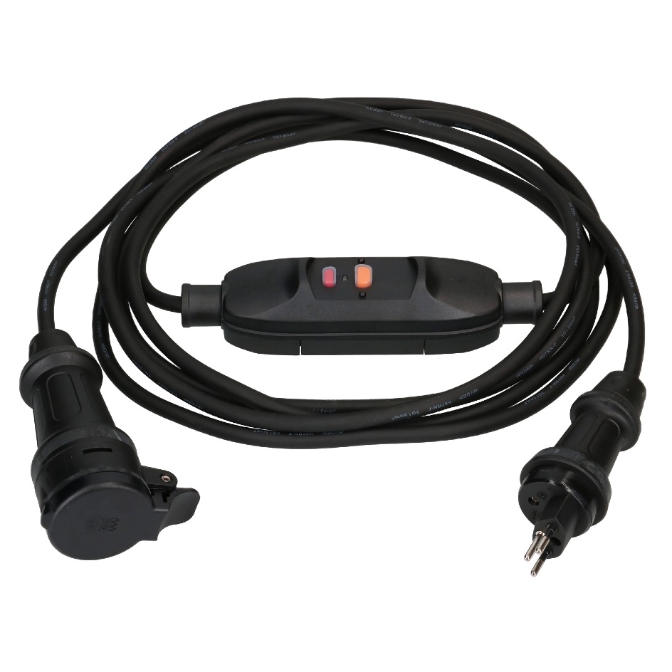 Max Hauri Kabel TH55 T13 » T13 mit FI-Schutzschalter 30mA, Typ A, H07RN-F 3G1.5, 5m, schwarz – Bild 2