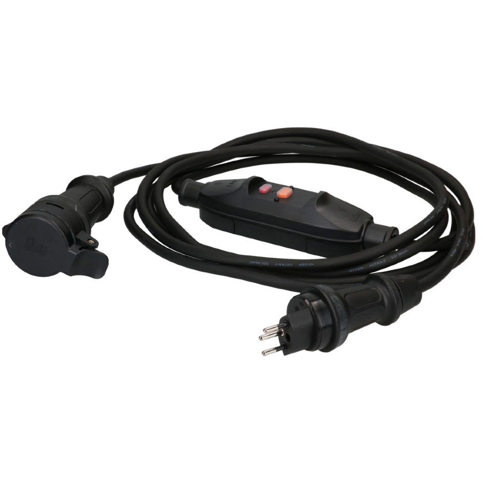 Max Hauri Kabel TH55 T13 » T13 mit FI-Schutzschalter 30mA, Typ A, H07RN-F 3G1.5, 5m, schwarz – Bild 3