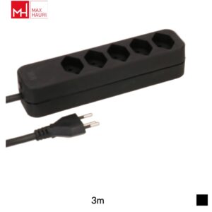 Max Hauri Power strip Swiss Line T12 » 5x T13, H05VV-F 3G1.5, 3m, black
Predecessor type: 127549