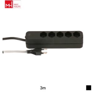 Max Hauri Power strip Swiss Line T12 » 5x T13, Heat-shrink, H05VV-F 3G1.5, 3m, black
Predecessor type: 127549