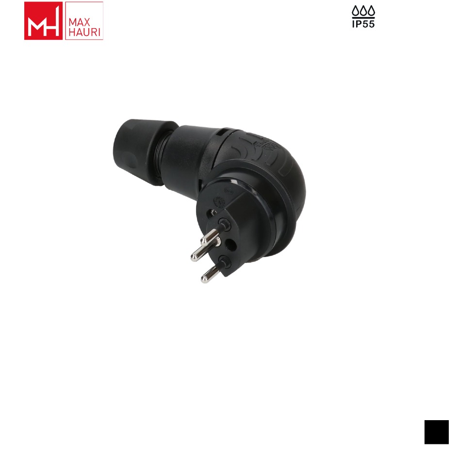 Max Hauri TH55 T13, LNPE Cable plug angled 90, Screw contact, black