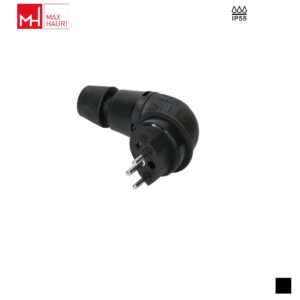 Max Hauri TH55 T13, LNPE Kabelstecker gewinkelt 90°, Schraubkontakt, schwarz