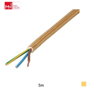 Max Hauri Câbles textiles, H05VV-F 3G1, 5m, couleur or