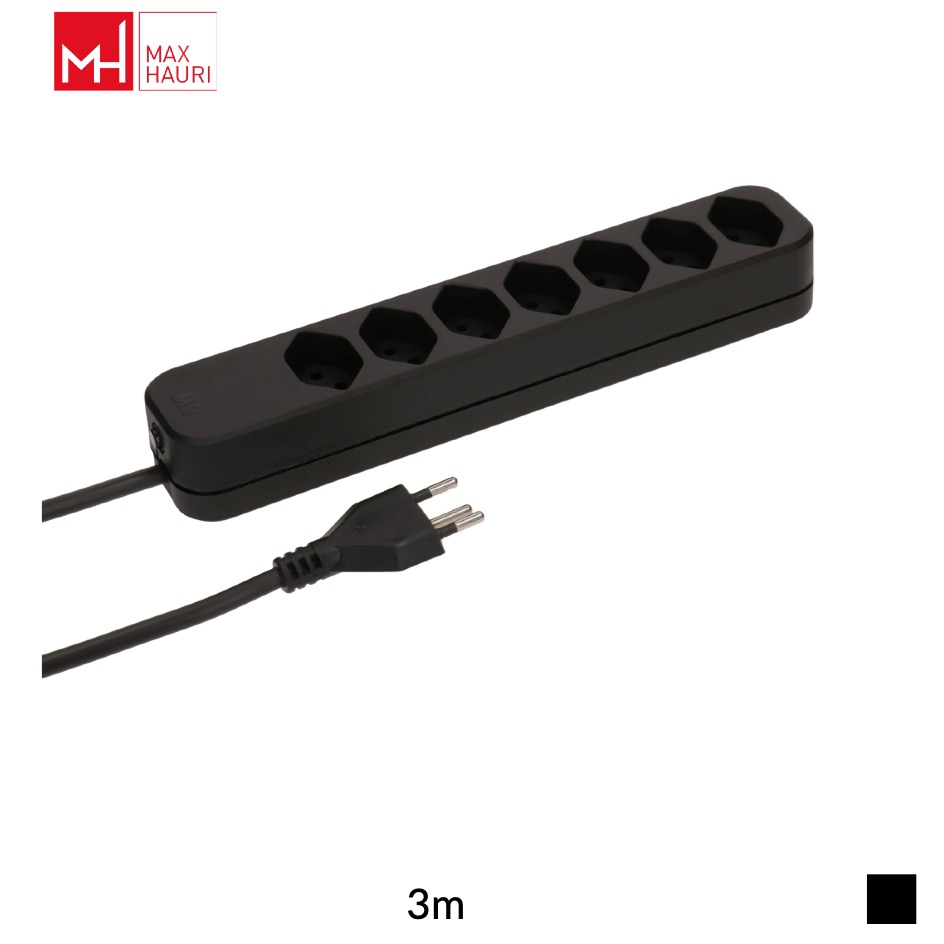 Max Hauri Steckdosenleiste Swiss Line T12 » 7x T13, H05VV-F 3G1.5, 3m, schwarz
Vorgänger Typ: 127549