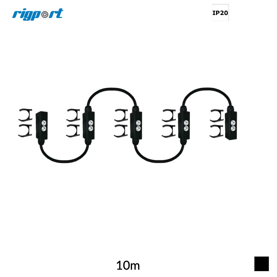 Rigport L1BUS PowerBUS powerCON grau, TITANEX 3G2.5, 10m, schwarz