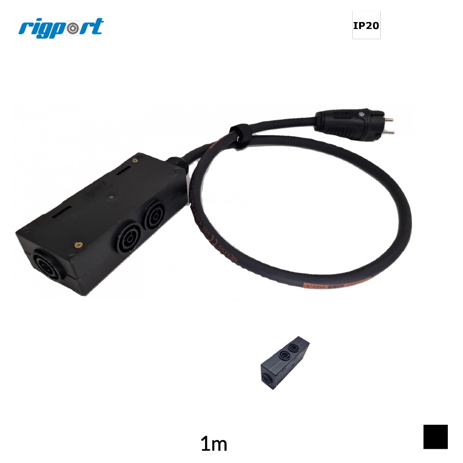 Rigport L1-T1BUS-1-S SchukoD » powerCON TRUE 1, TITANEX 3G2.5, 1m, noir