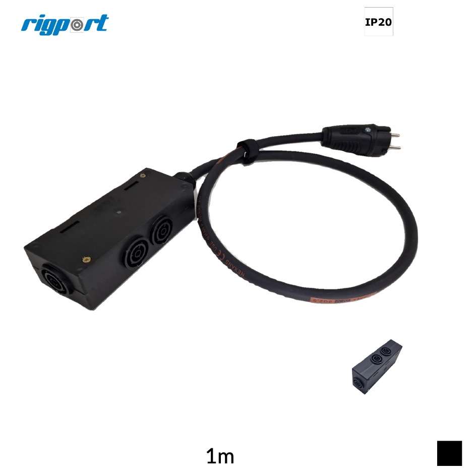 Rigport L1-T1BUS-1-S SchukoD » powerCON TRUE 1, TITANEX 3G2.5, 1m, schwarz