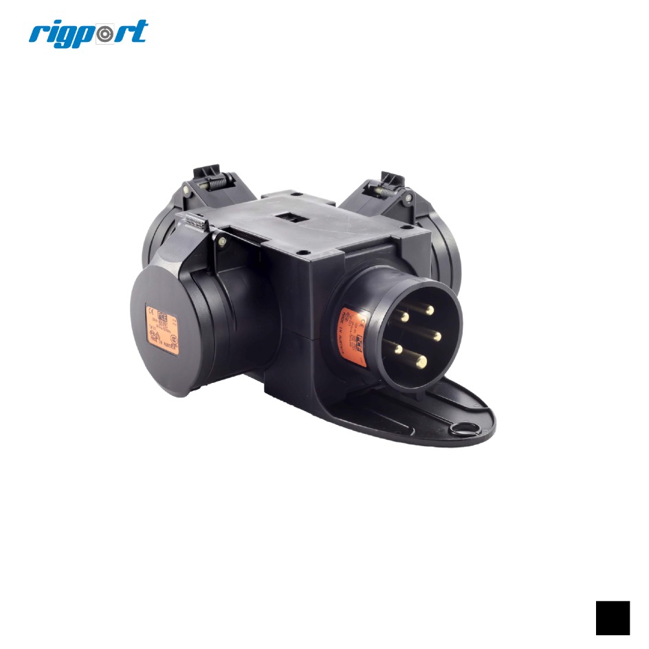 Rigport CEE16+ Distributeur triple, noir