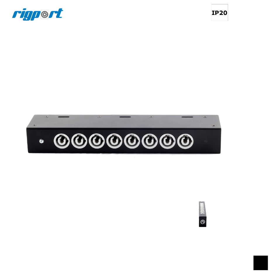 Rigport powerCON blau » 08x powerCON grau, schwarz