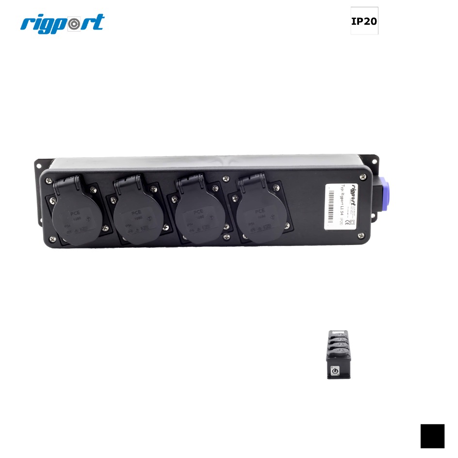 Rigport L1S4 powerCON blau » 04 x SchukoD, schwarz