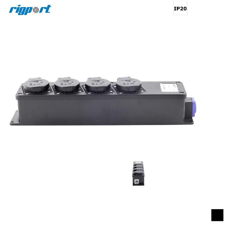 Rigport L1S4 powerCON blue » 04 x SchukoD, black