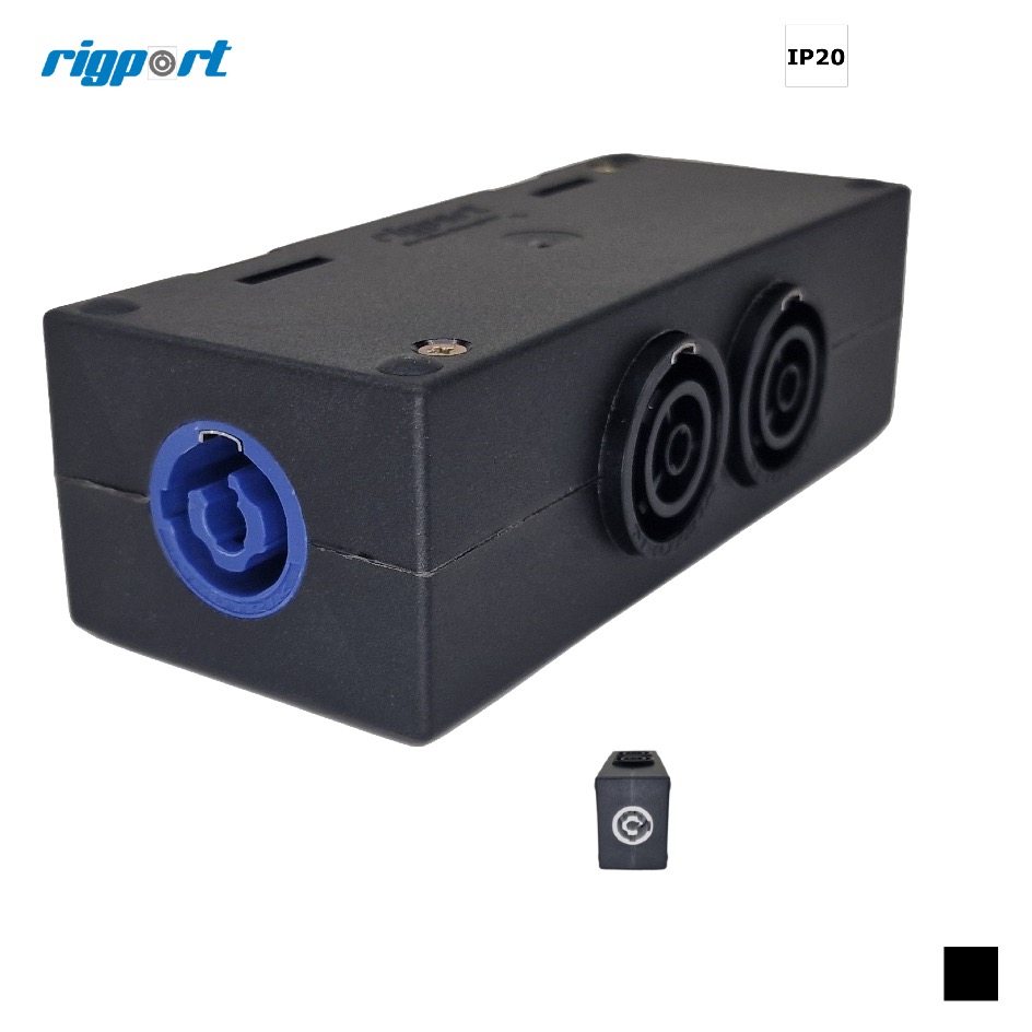 Rigport L1-2xT1 powerCON bleu » 02x TRUE1, noir