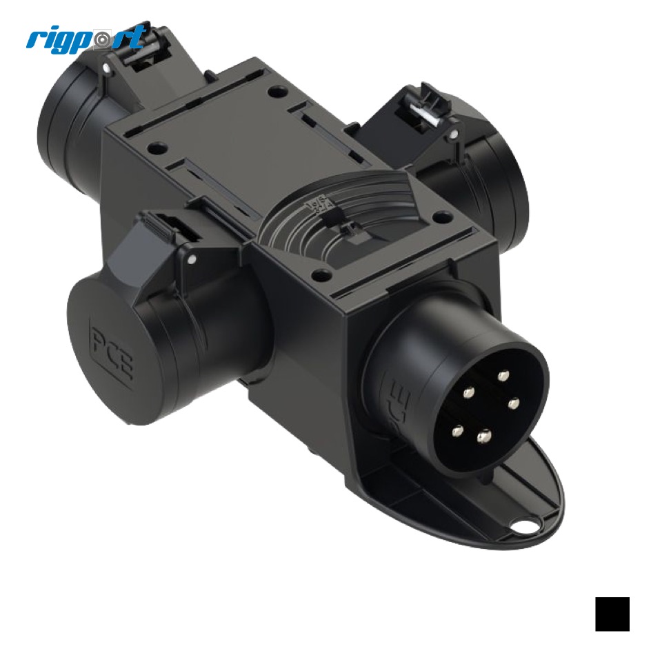 Rigport CEE32+ Distributeur triple, noir