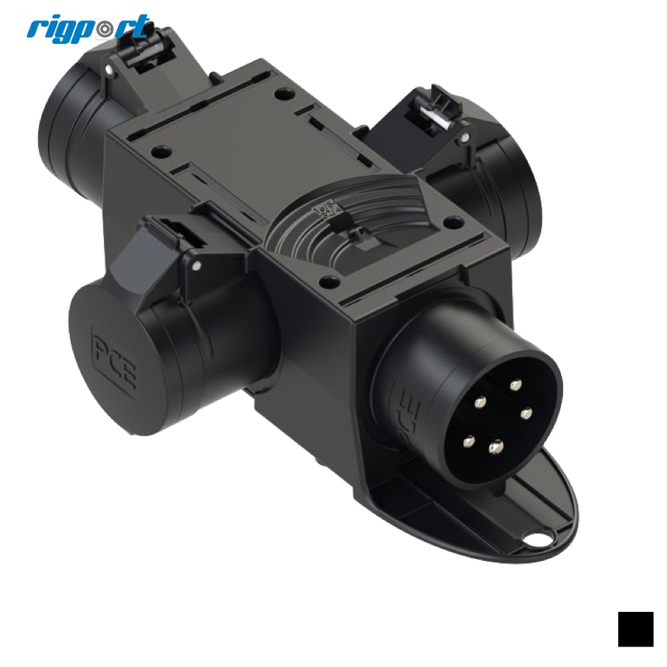 Rigport CEE32+ triple distributor, black