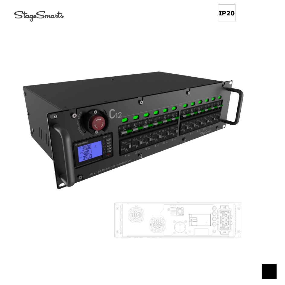 Stagesmarts C12, 12x16A, Webserver, schwarz