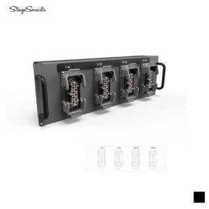 Stagesmarts C72TV Output module 4xHarting HAN16, 6 channels, black