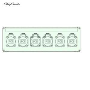 Stagesmarts Xr48 output panel with 6x CEE16-3