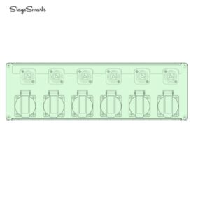 Stagesmarts Xr48 output panel with 6x Schuko-DE, 6x TRUE1