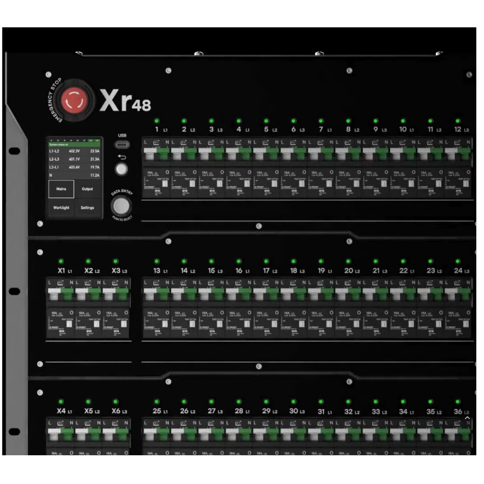 Xr48 Rgb500 Stagesmarts Xr48 BASIC, 48 x 16A, CEE125A Eingang, schwarz – shopattack AG