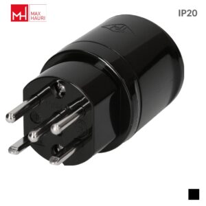 Max Hauri TH T15, 3LNPE Fiche de câble, Contact à vis, noir