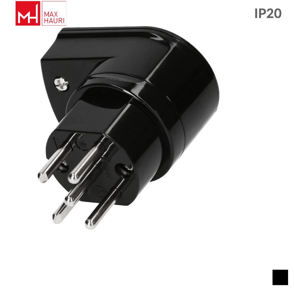 Max Hauri TH T15, 3LNPE Cable plug angled 90, Screw contact, black