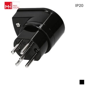 Max Hauri TH T15, 3LNPE Fiche de câble coudée à 90°, Contact à vis, noir